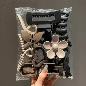 Alternative view of 8pcs Earthy Tone Claw Clips Set